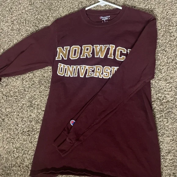 Champion Shirts Champion Burgundy Authentic Long Sleeve Tee